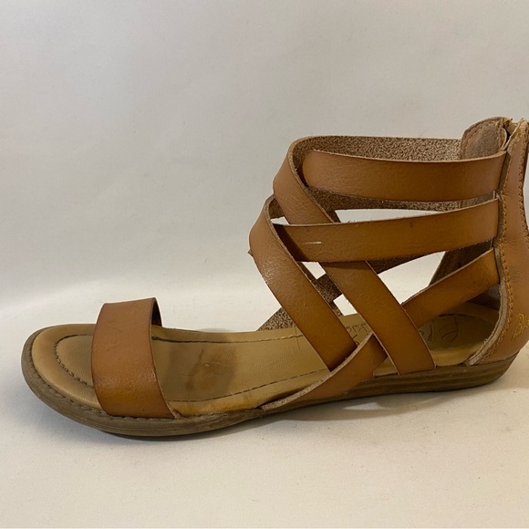 Blowfish Malibu Brown Leather Back Zip Sandles size 3.5 - Picture 2 of 4